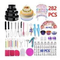 Baking kit supplies making full pcs metal stainless steel silicone turntable stand fondant decorating cake tool set