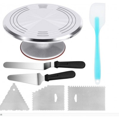 2019 ice cream baking making kit silicone spatula metal stainless steel turntable stand accessories and cake tool set