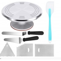 2019 ice cream baking making kit silicone spatula metal stainless steel turntable stand accessories and cake tool set