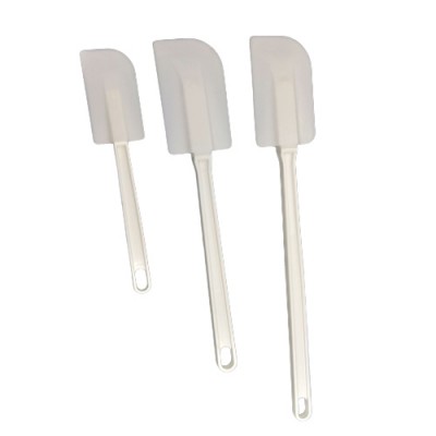 Custom fanciful design 3pcs long waxing baking silicon plastic spatula set for cake cream decoating mixing