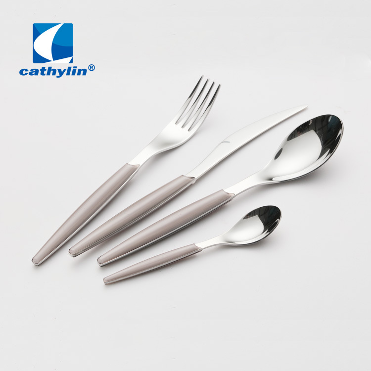 Fashionable Stainless Steel Cutlery Set with Colorful Handle Plastic ABS